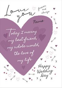 Tap to view Today I marry my Best Friend personalised Wedding Card